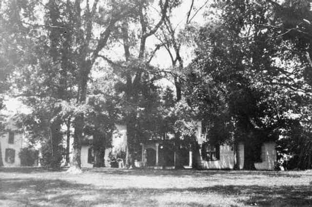 The Sunnyside Sisters Bed and Breakfast / Clarksville VA / At the left the old school building, now gone.