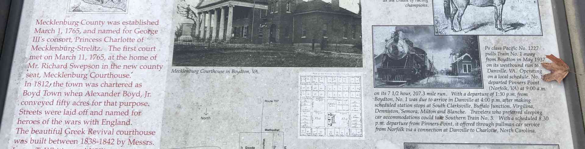 The Sunnyside Sisters Bed and Breakfast / Clarksville VA / Historic facts about Boydton