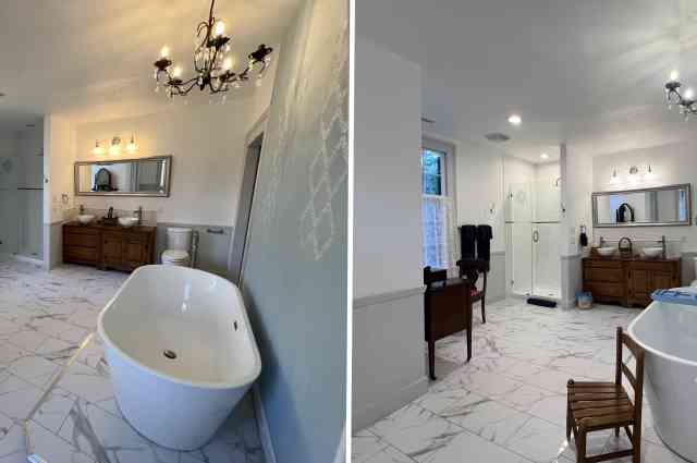 The Sunnyside Sisters Bed and Breakfast / Clarksville VA / Suite No 5 one year ago versus today