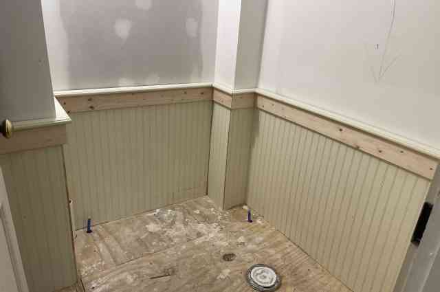The Sunnyside Sisters Bed and Breakfast / Clarksville VA / Half bath in the making