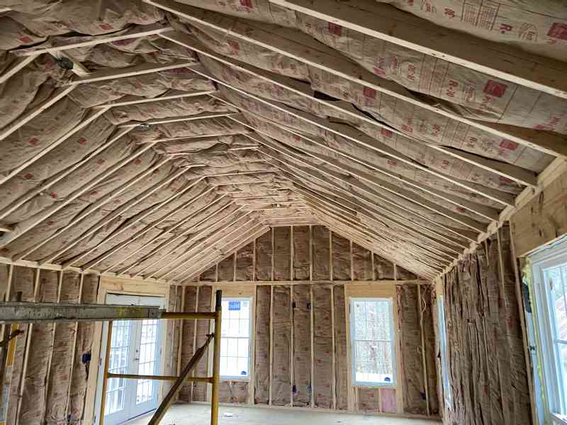 So last week the insulation was put in the walls, ceiling and floor. We thought it was going to be sprayed but no, it were blankets. So we are not sure if the…