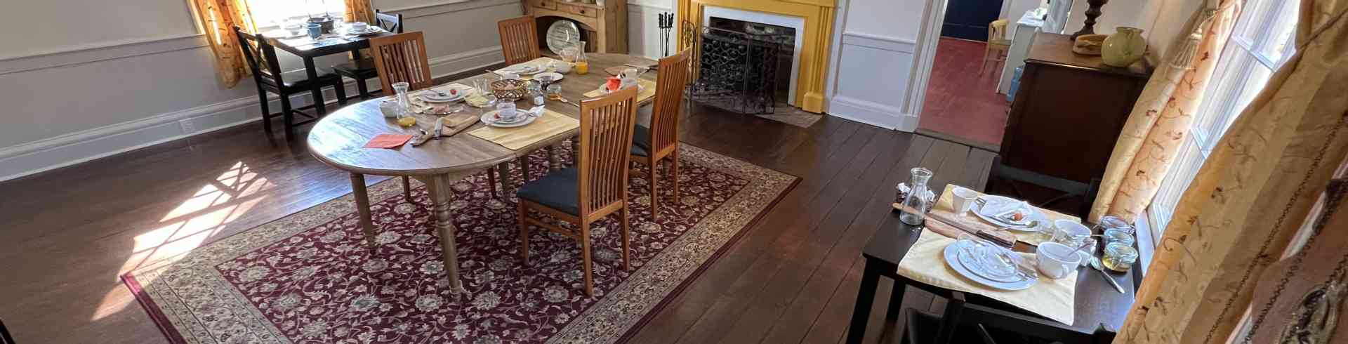 The Sunnyside Sisters Bed and Breakfast / Clarksville VA / Breakfast room just after guests had breakfast