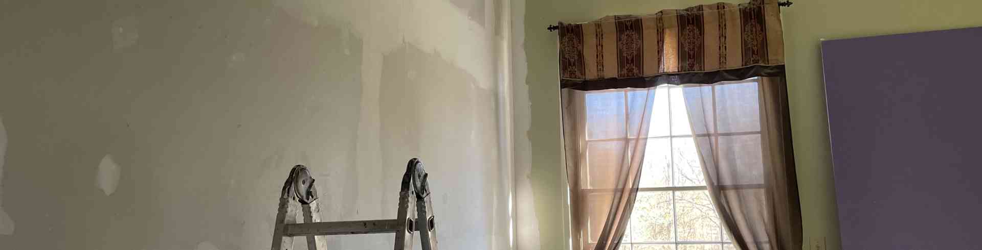 The Sunnyside Sisters Bed and Breakfast / Clarksville VA / Framing and drywall in bathroom downstairs
