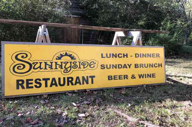 The Sunnyside Sisters Bed and Breakfast / Clarksville VA / Sign restaurant that was here before we bought it