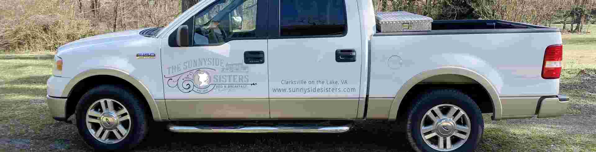 The Sunnyside Sisters Bed and Breakfast / Clarksville VA / Truck F-150 with logo