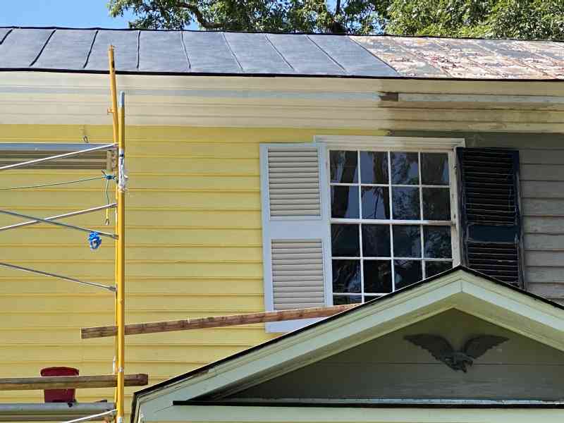 Yes! We did it! Today we finished with painting half of the front house!!! We love the color! Such a bright and fun color, especially compared to what it…