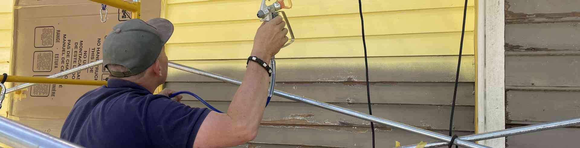 The Sunnyside Sisters Bed and Breakfast / Clarksville VA / Paint spraying kitchen