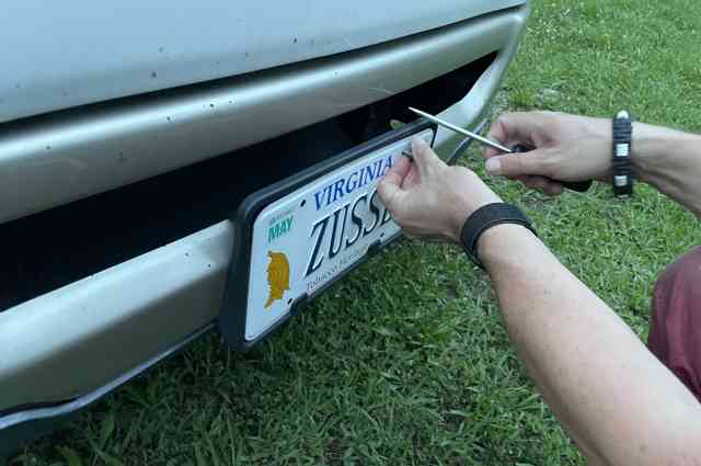 The Sunnyside Sisters Bed and Breakfast / Clarksville VA / Putting on the new license plates
