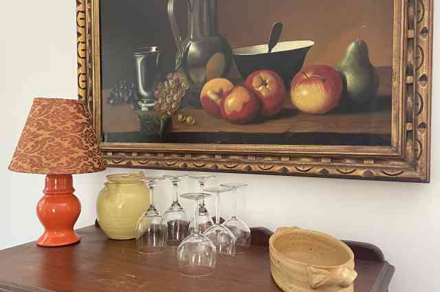 The Sunnyside Sisters Bed and Breakfast / Clarksville VA / Stone Teapot and dish