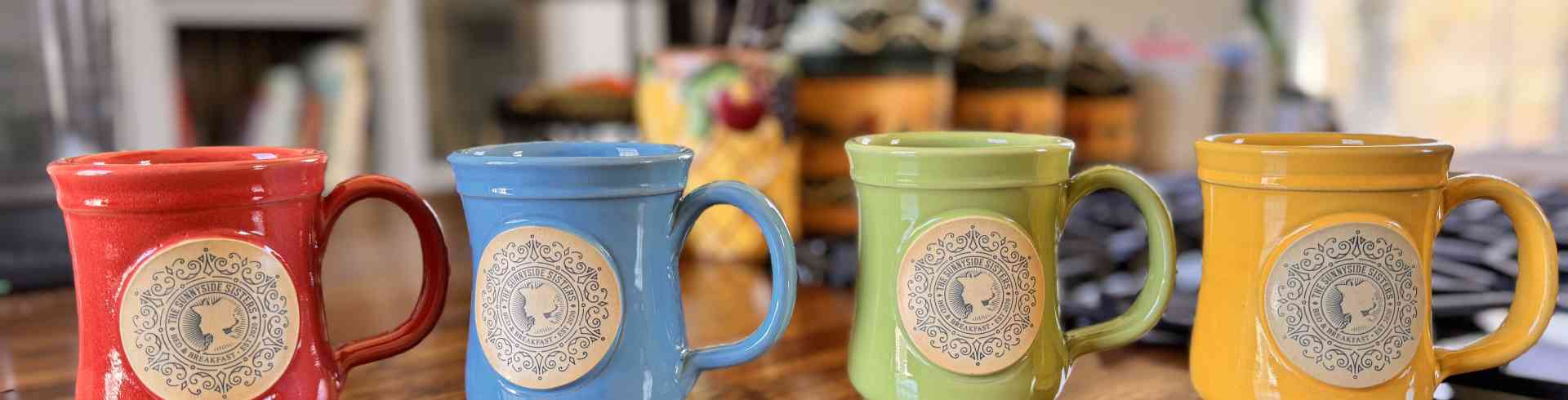 The Sunnyside Sisters Bed and Breakfast / Clarksville VA / The Sunnyside Sisters B&B Colorful Coffee Mugs