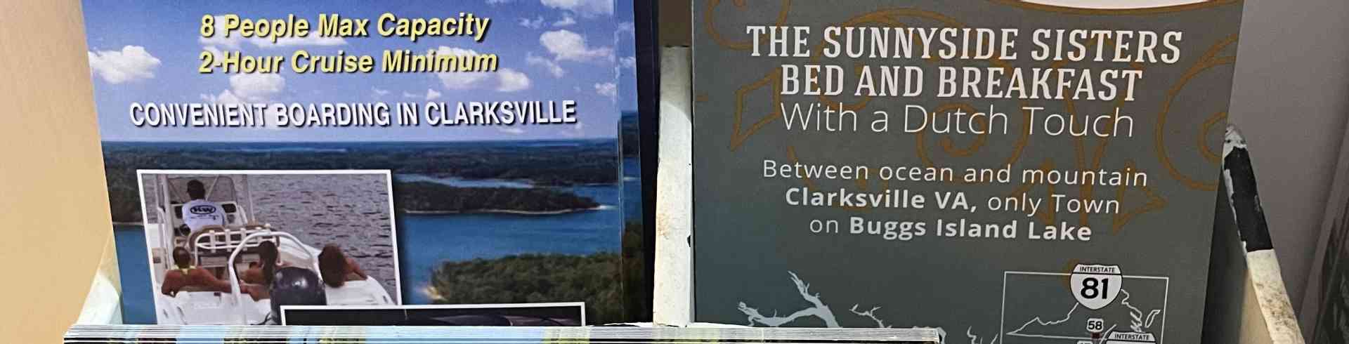 The Sunnyside Sisters Bed and Breakfast / Clarksville VA / restock your folders, rackcards and business cards at the Sunnyside Sisters Bed and Breakfast