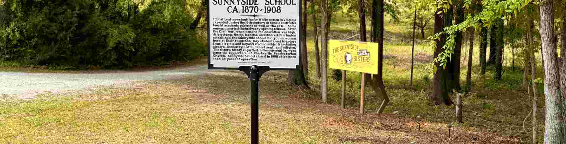 The Sunnyside Sisters Bed and Breakfast / Clarksville VA / Historical Highway Marker Sunnyside School revealwd