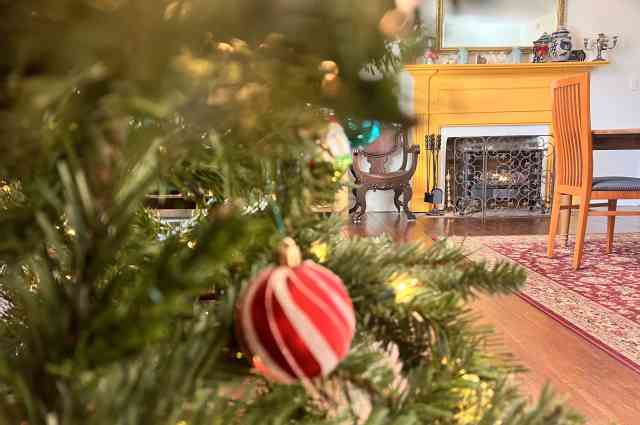 The Sunnyside Sisters Bed and Breakfast / Clarksville VA / Breakfast room with Chistmas decoration