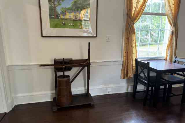 The Sunnyside Sisters Bed and Breakfast / Clarksville VA / Restored butter churn in the breakfast room of the Sunnyside Sisters B&B