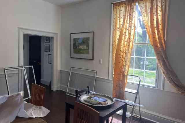 The Sunnyside Sisters Bed and Breakfast / Clarksville VA / Installing Storm Windows in the Breakfast room