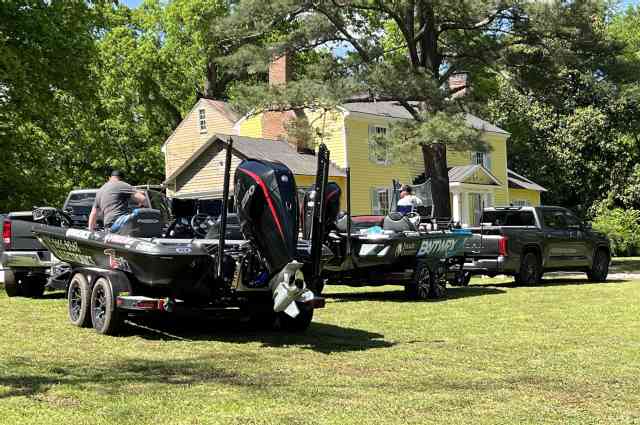 The Sunnyside Sisters Bed and Breakfast / Clarksville VA / Miles Burghoff & Brayden Rakes preparing for BassMaster open - Clarksville, VA 2023 at Sunnyside Sisters B&B