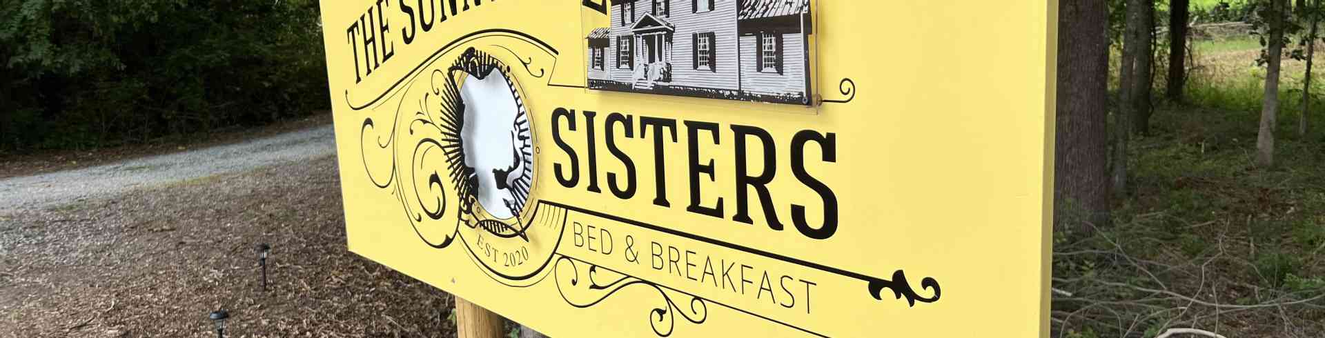 The Sunnyside Sisters Bed and Breakfast / Clarksville VA / Sunnyside Sisters B&B sign from right side