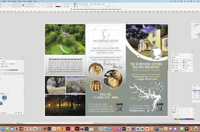 The Sunnyside Sisters Bed and Breakfast / Clarksville VA / Sunnyside Tri-fold Brochure - Indesign
